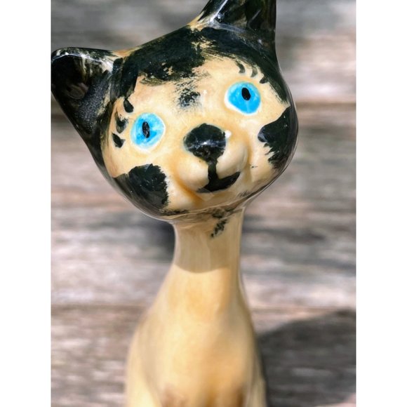 Vintage MCM Small Siamese Cat Figurine Ceramic - Picture 7 of 15